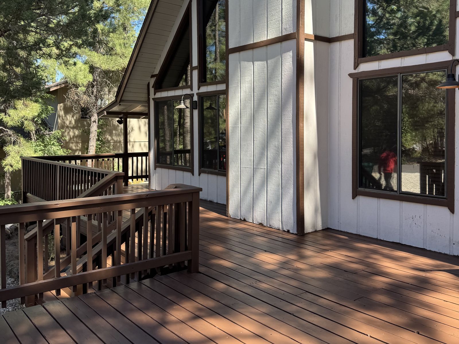 Phoenix deck refinished in an even, rich brown solid-body stain